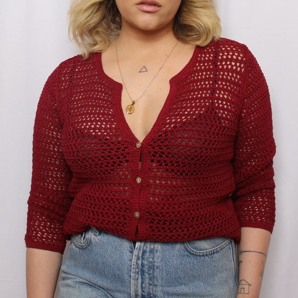 Knit Crochet Cardigan by Eddie Bauer - Picture 3 of 5